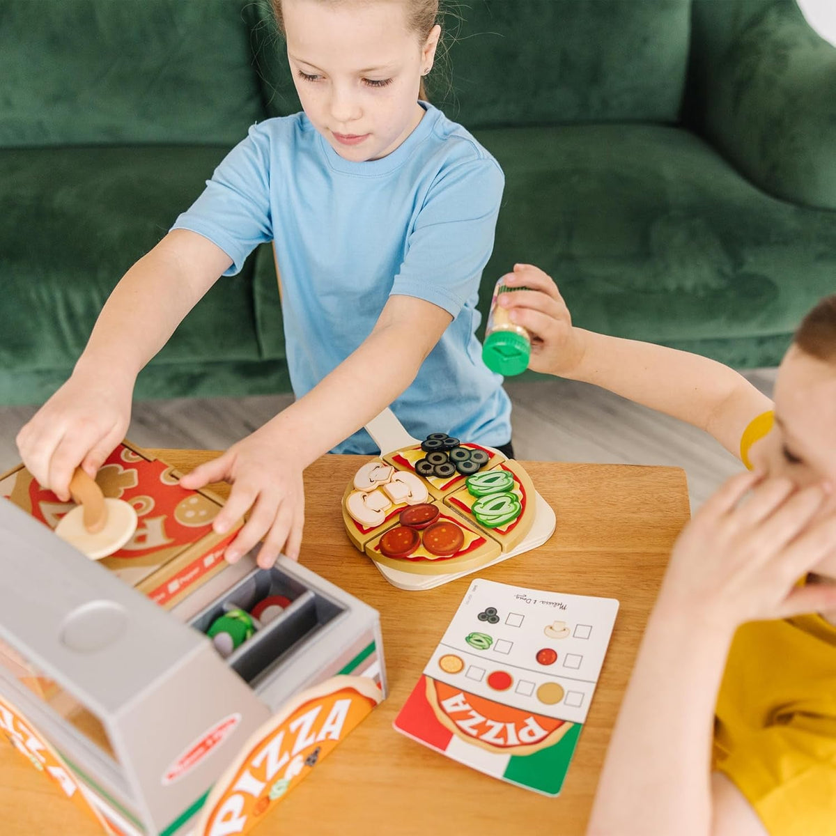 Top & Bake Wooden Pizza Counter Play Set (41 Pcs) - FSC Certified