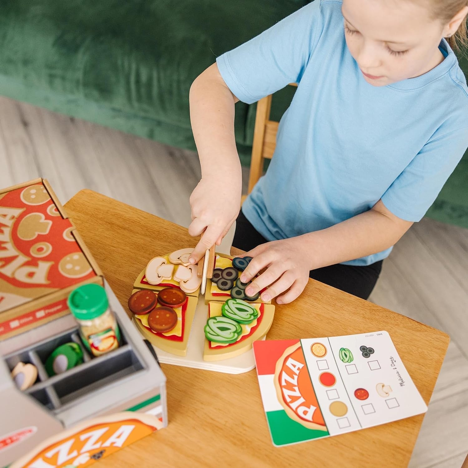 Top & Bake Wooden Pizza Counter Play Set (41 Pcs) - FSC Certified