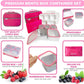 Stainless Steel Bento Lunch Box Set for Adults, Kids - Insulated Bag and Ice Pack - Leak-Proof Metal Compartment Meal Prep Food & Snack Containers for Work Travel School Daycare, 34 Oz Pink