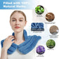 Neck Heating Pad Microwavable for Shoulders, Warmer Wrap Microwave Heating Pad for Neck and Shoulders for Pain Relief (Light Blue)