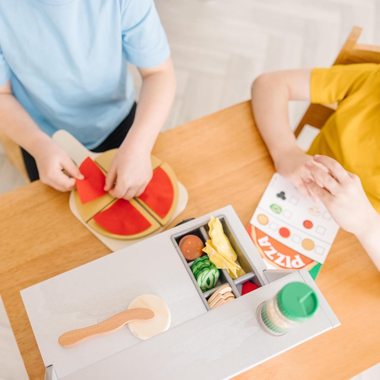 Top & Bake Wooden Pizza Counter Play Set (41 Pcs) - FSC Certified