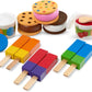 Wooden Frozen Treats Ice Cream Play Set (24 Pcs) - Play Food and Accessories Food Toys for Toddlers and Kids 3+