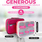 Stainless Steel Bento Lunch Box Set for Adults, Kids - Insulated Bag and Ice Pack - Leak-Proof Metal Compartment Meal Prep Food & Snack Containers for Work Travel School Daycare, 34 Oz Pink
